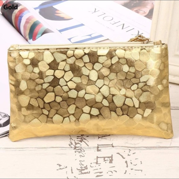 Handbags - Gold Wallet Wristlet Clutch